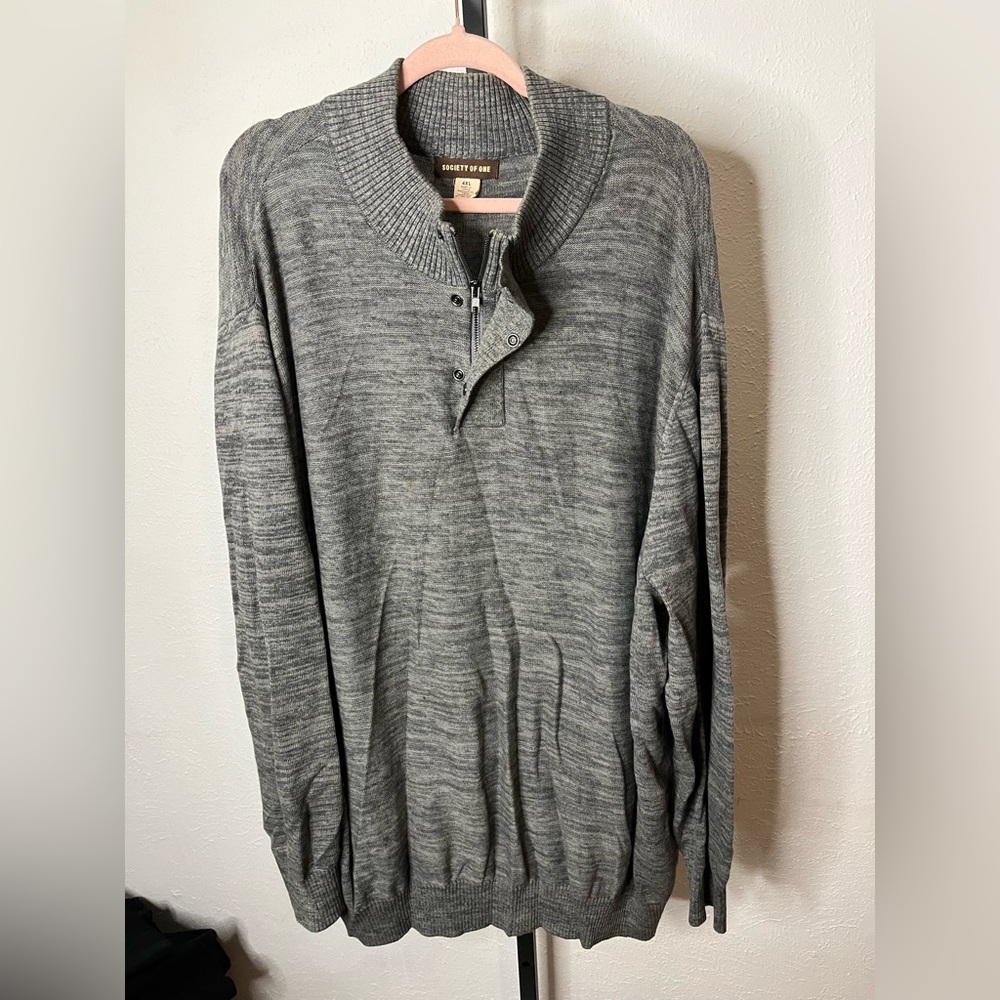 Society of One Grey Pull Over Sweater 4x